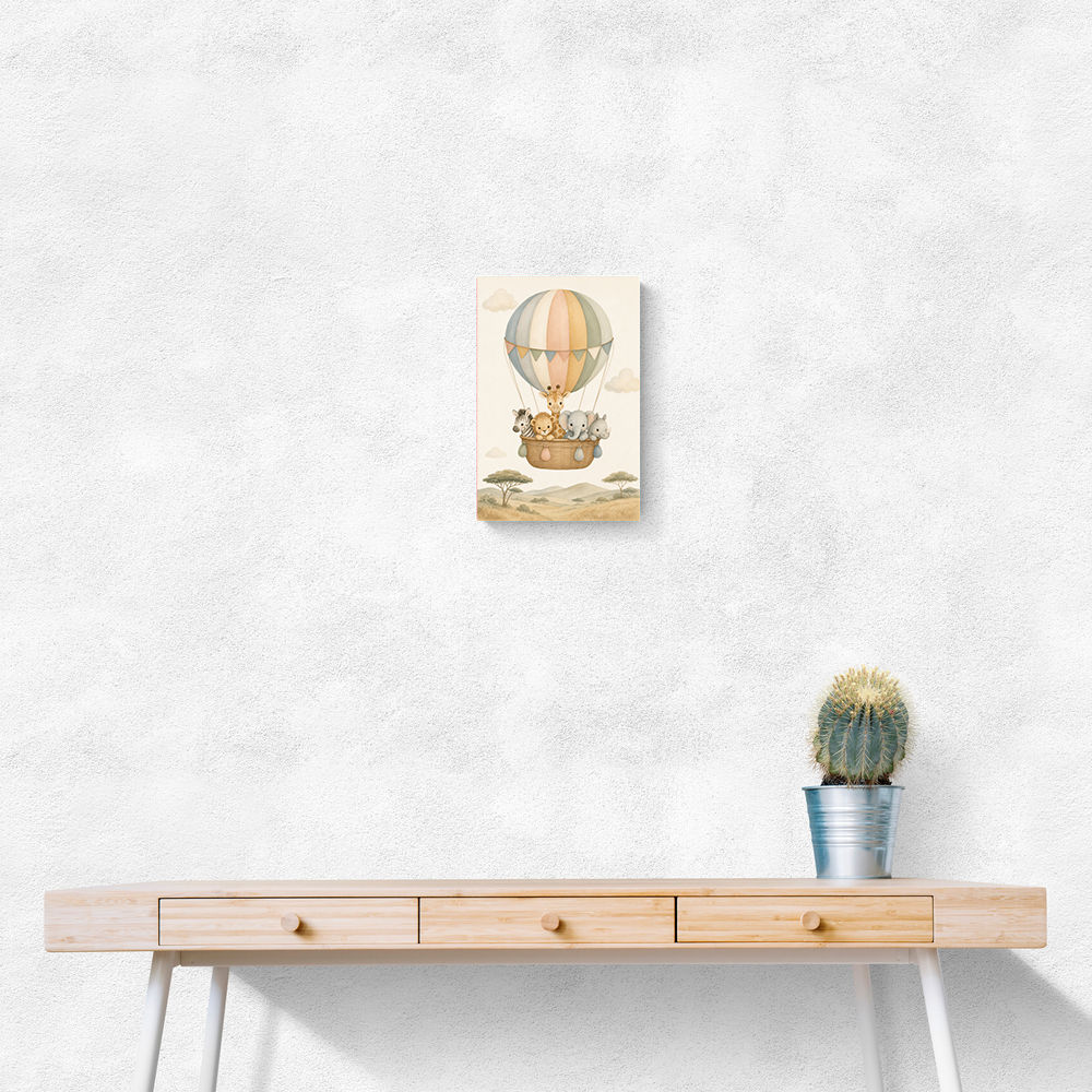 Safari Balloon Ride Kids Wall Art Prints