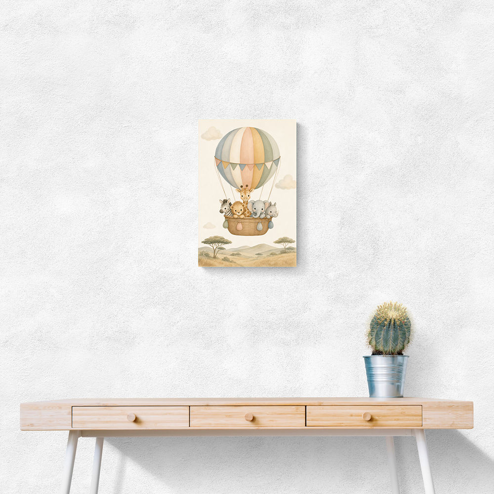 Safari Balloon Ride Kids Wall Art Prints