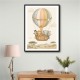 Safari Balloon Ride Kids Wall Art Prints