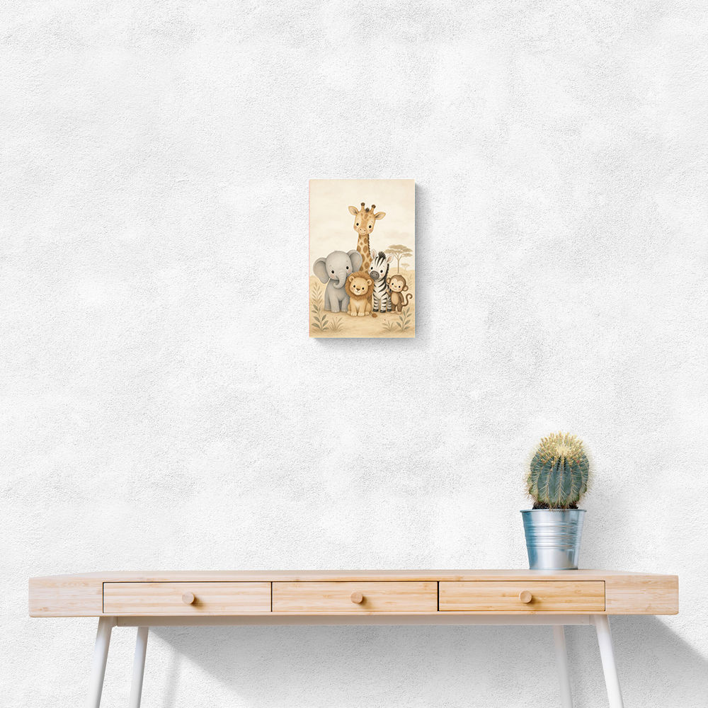 Safari Friends Group Kids Wall Art Prints 