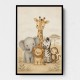 Safari Friends Group Kids Wall Art Prints 