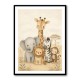Safari Friends Group Kids Wall Art Prints 