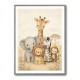 Safari Friends Group Kids Wall Art Prints 