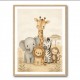 Safari Friends Group Kids Wall Art Prints 
