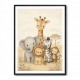 Safari Friends Group Kids Wall Art Prints 
