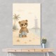 Bear at the Beach Childrens Wall Art Print