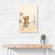 Bear at the Beach Childrens Wall Art Print