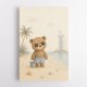 Bear at the Beach Childrens Wall Art Print
