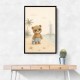 Bear at the Beach Childrens Wall Art Print