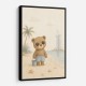 Bear at the Beach Childrens Wall Art Print
