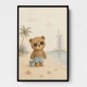 Bear at the Beach Childrens Wall Art Print