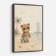 Bear at the Beach Childrens Wall Art Print