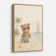 Bear at the Beach Childrens Wall Art Print