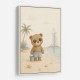 Bear at the Beach Childrens Wall Art Print