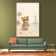 Bear at the Beach Childrens Wall Art Print