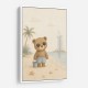 Bear at the Beach Childrens Wall Art Print