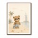 Bear at the Beach Childrens Wall Art Print
