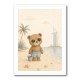Bear at the Beach Childrens Wall Art Print