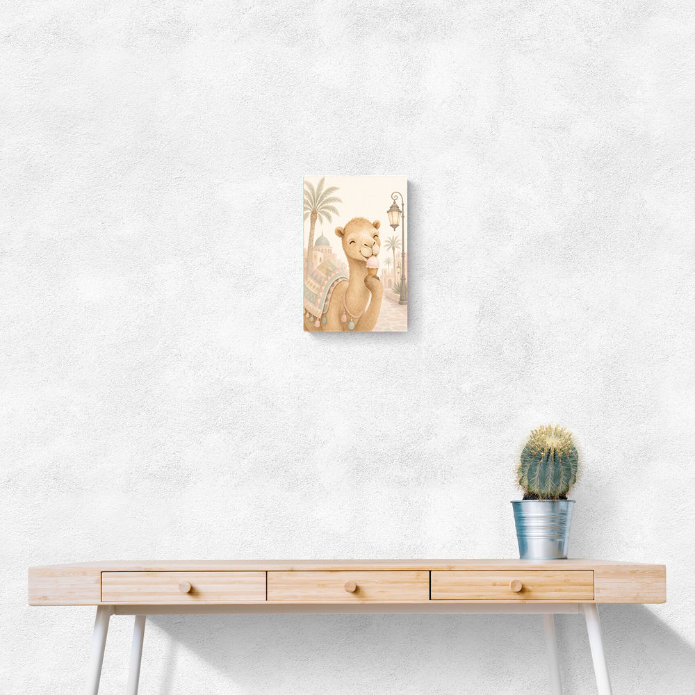 Camel Ice Cream Day Childrens Wall Art Print
