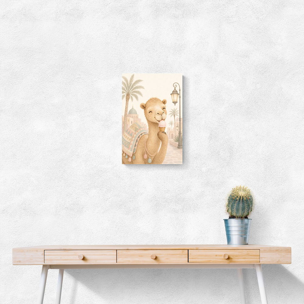 Camel Ice Cream Day Childrens Wall Art Print