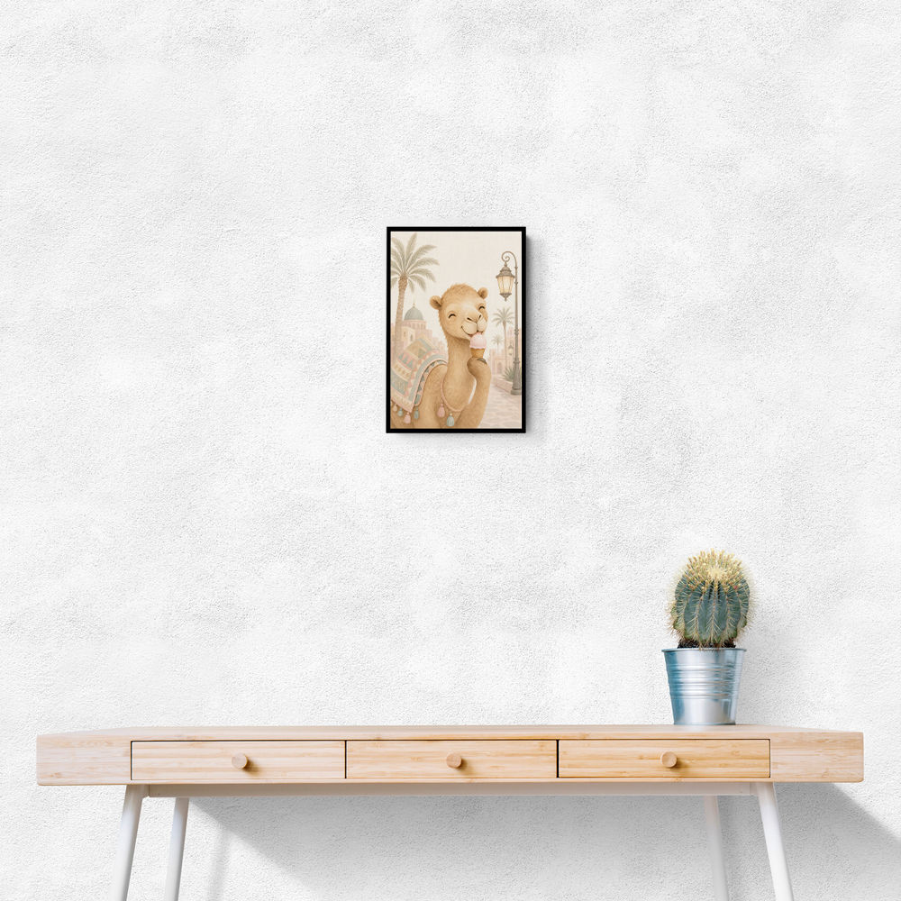 Camel Ice Cream Day Childrens Wall Art Print