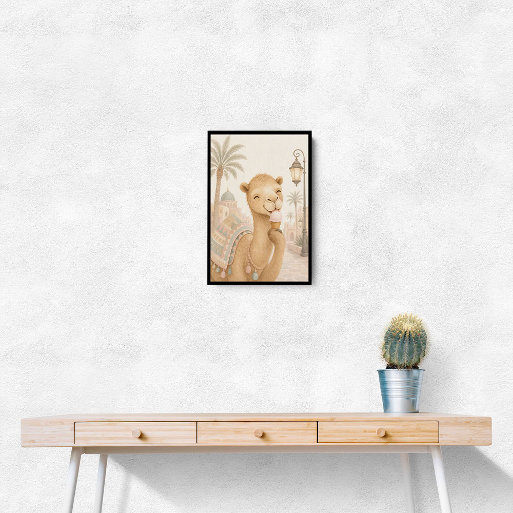 Camel Ice Cream Day Childrens Wall Art Print