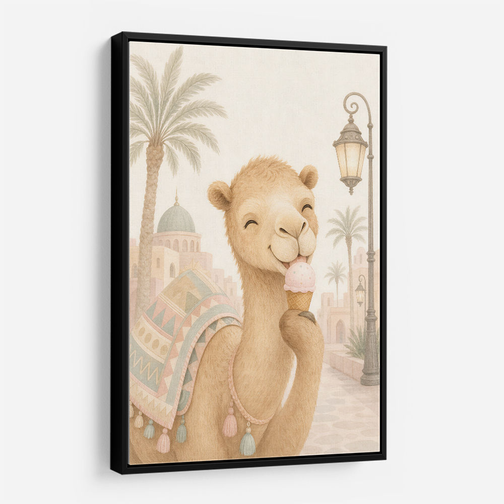Camel Ice Cream Day Childrens Wall Art Print