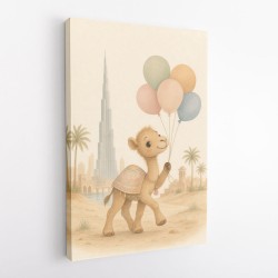 Camel with Balloons Childrens Wall Art Print