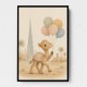 Camel with Balloons Childrens Wall Art Print