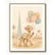 Camel with Balloons Childrens Wall Art Print