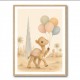 Camel with Balloons Childrens Wall Art Print
