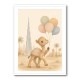 Camel with Balloons Childrens Wall Art Print