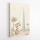 Cat by Burj Khalifa Childrens Wall Art Print