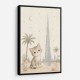 Cat by Burj Khalifa Childrens Wall Art Print