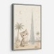 Cat by Burj Khalifa Childrens Wall Art Print