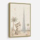 Cat by Burj Khalifa Childrens Wall Art Print