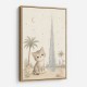Cat by Burj Khalifa Childrens Wall Art Print