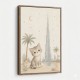 Cat by Burj Khalifa Childrens Wall Art Print