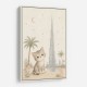 Cat by Burj Khalifa Childrens Wall Art Print