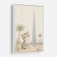 Cat by Burj Khalifa Childrens Wall Art Print