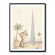 Cat by Burj Khalifa Childrens Wall Art Print