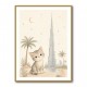Cat by Burj Khalifa Childrens Wall Art Print