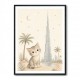 Cat by Burj Khalifa Childrens Wall Art Print