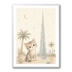 Cat by Burj Khalifa Childrens Wall Art Print