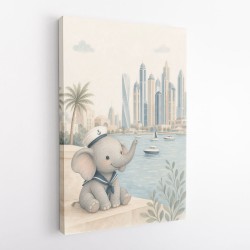 Elephant at the Marina Childrens Wall Art Print