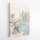 Elephant at the Marina Childrens Wall Art Print
