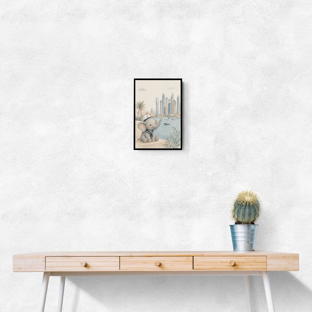 Elephant at the Marina Childrens Wall Art Print
