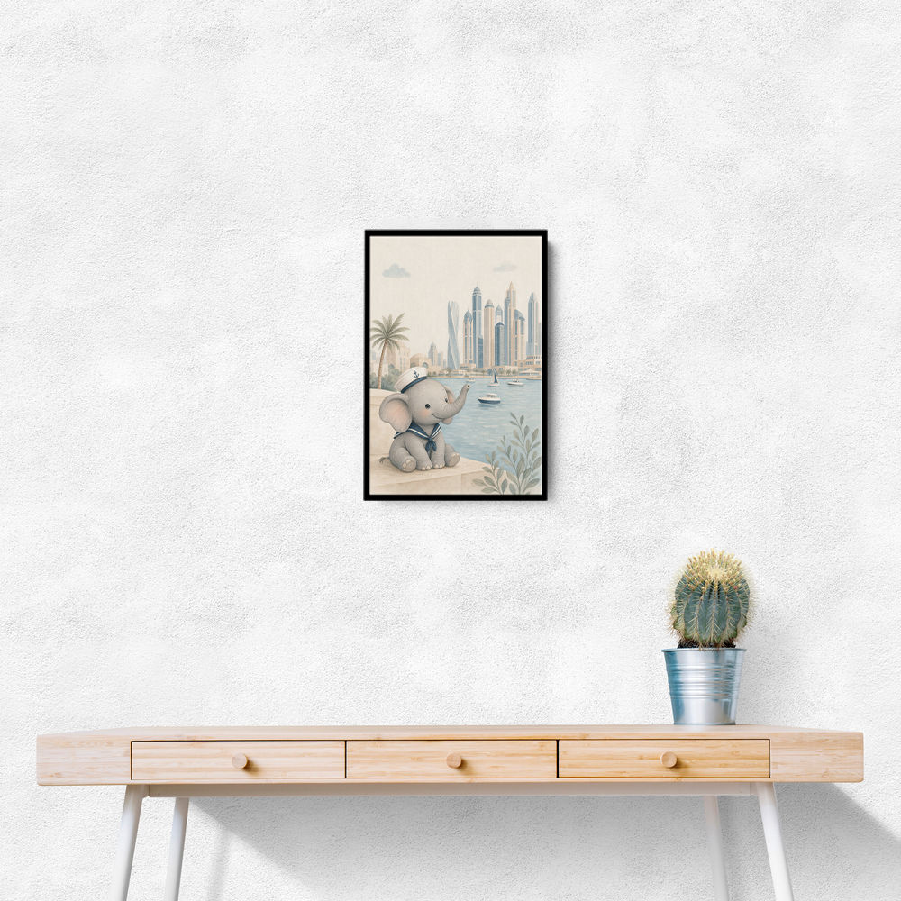 Elephant at the Marina Childrens Wall Art Print