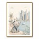 Elephant at the Marina Childrens Wall Art Print