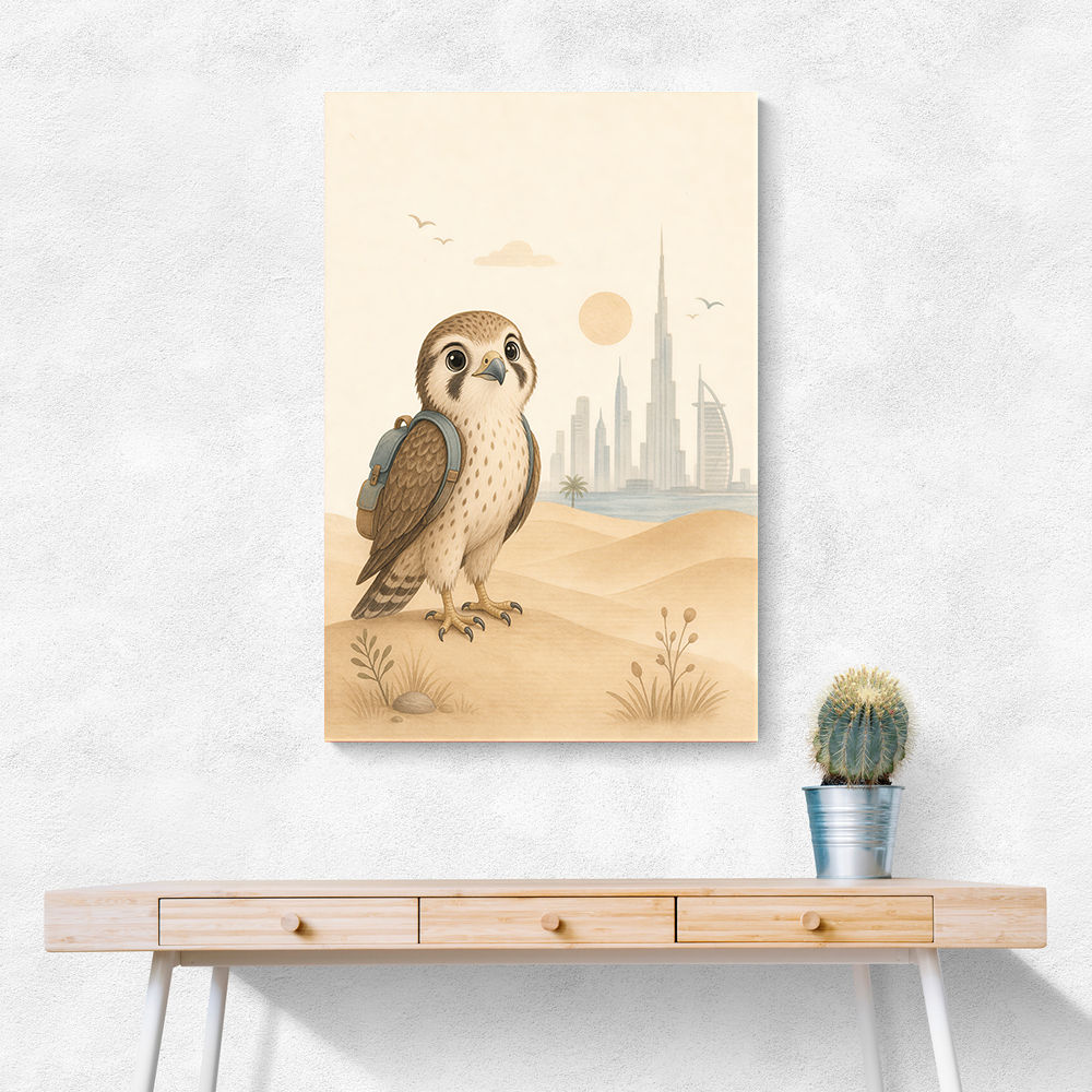 Falcon Backpack Adventure Childrens Wall Art Print